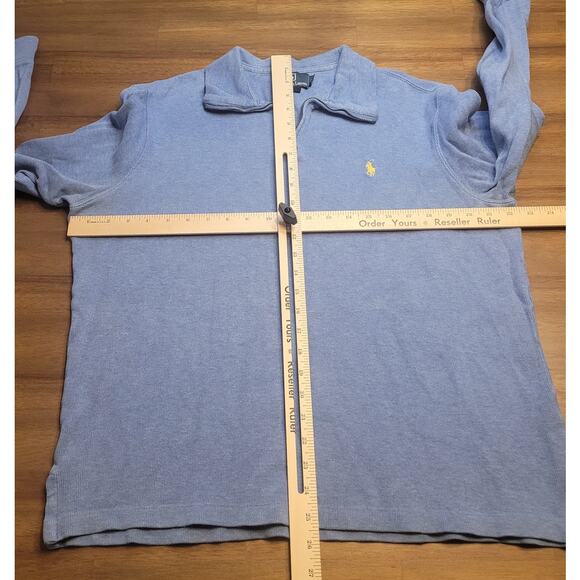 Polo Ralph Lauren Men’s M 1/4 Zip Pullover – Heather Blue – GUC – Visible Flaw - Picture 9 of 10